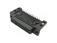 25 Way Female Plastic D-Sub Connector PC Board Right Angle Termination And Selective Gold Flash Mating Contacts [DBP-25SAA]