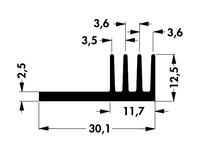 Extruded Heatsink • Rth= 16 K/W • Length : 37.5mm • Black Anodised surface [SK443-37,5SA]