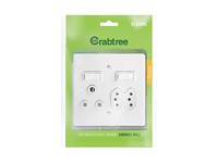 Crabtree Classic Combo Monoblock Socket with Coverplate 4X4 SA+Slimline Socket [CRBT 18017/101]