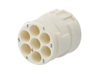 Circular Connector M23 Signal Female Crimp Insert and 7 Pole, for 2mm Contacts - 20A @ 630VAC Max. [7003907102]