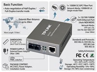 Gigabit Single-Mode Media Converter RJ45 to Single-Mode SC Fiber 1000BASE-LX/LH Fiber to 1000BASE-T Copper Media or Vise Versa Supports Auto MDI/MDIX for TX Port [TP-LINK MC210CS]