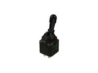 APEM Toggle Switch HI Performance Double Pole On-On Solder Lug 4A 28VDC 2 Locked Positions Threaded Bush 11,9 (15/32) Black Finish [12146-2VX778]