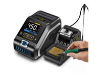 FNIRSI DWS200 245 200W Precision Digital Soldering Station Kit with 6 F245 Soldering Iron Tips and 2 Helping Hands. 100-240V Voltage Input. 3 Pre-Set Temperature Storage. 100 to 450 Degrees Celcius Range. Full-Colour 2.4 Inch Display [FNIRSI DWS200-245 SOLDER STATION]