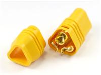 MT60 Battery Connector Compact 3pole 60A - Cable End Polarized Male/Female 3,5MM Gold Plated Bullet Terminals W/Snap-On Insulator [RC-MT60 CONNECTOR PAIR]