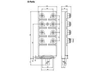 M12 Actuator/Sensor Distributtion Box 8 Port IP67 5M Pure Cable [ASBV 8 5-242/5M]