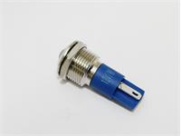 LED INDICATOR 14mm CONVEX PANEL MOUNT BLUE 12V AC/DC 20mA IP67. [AVL14D-NDB12]