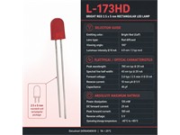 LED Diffused Rectangular Dome 2,5x5mm Red 0,8MCD [L-173HD]