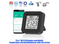 All-in-One TUYA Smart Remote – Combines Universal IR Remote Control and Temperature & Humidity Sensor In One Compact Device. Control TVS, Air Conditioners, Fans, and More [INT TUYA IR REMOTE+TEMP/HUM DISP]