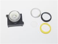 Push Button Actuator Switch Illuminated Latching • Yellow Raised Lens • Metallic Silver 30mm Bezel [P302LYS]