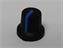 KNOB RUBBER BLACK BODY WITH BLUE LINE (AS POINTER) - BASE = 15,8MM (INNER = 12,8MM) TOP = 11,8MM HEIGHT = 15MM [KNOB15-0099 BLUE]