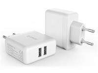 USB 2 PORT WALL CHARGER 5V 2.4A [ORICO WHC-2U-EU-WH-BP]