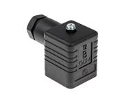 Valve Connector - Cube Female DIN43650-A  - 3 Pole + Earth 16A 250VAC/VDC PG9 IP65 4 - 7mm OD Cable Entry BLACK (931969100) [GDM3009 BK]