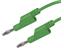 Test Lead - Green- 25cm - SIlicon 1mm sq. -  4mm Stackbl 'Lantern' Banana Plugs  15A/60VDC [MLN SIL 25/1 GREEN]