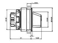 Selector Switch Actuator • 35mm Flush Bezel • 2 pos., Latching 90° [S358L2L]