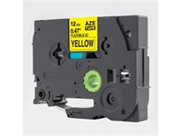 Brother Compatible, TZE Flexible Tape : Black on Yellow 12mm ( 8 Metres) [AZE-FX631]