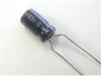 Sub-Mini General Purpose Electrolytic Capacitor • Lead Space: 1.5mm • Radial • Case Size: φD 4mm, Height 7mm • 470nF • ±20% • 63V [0,47UF 63VR SSR]