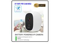 FHD 1080P WITH IR LOW POWER PIR WIFI CAM ,WIREFREE ,SUPPORT PUSH TO MOBILE , 2,4G WIFI  ,WITH SD CARD INPUT 64GB MAX (SD NOT INCLUDED) TWO WAY INTERCOM  ,  WIDE VIEW ANGLE .SUPPORT 2X18650 LI-ION BATTERIES INCLUDED .HI SILICON DSP , MICROSHARE MOBILE APP [XY WIFI PIR CAM MS2]