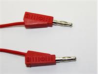 Test Lead - Red - 500mm - PVC 1mm sq. -  4mm Stackbl 'Lantern' Banana Plugs  19A-30VAC/60VDC [XY-ML50/1E-RED]