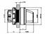 Selector Switch Actuator Illuminated • 30mm Standard Bezel • 3 pos., Left Latching-Right Mom. V-90° [PBME317TR-H1D-IP65]