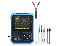 DSO-TC3 is a 3-IN-1 Handheld Digital Oscilloscope+ Signal GEN+ Transistor Tester. It has a Single Channel Oscilloscope with a 500KHz Bandwidth and 10MSA/S Sampling Rate [FNIRSI DSOTC3 ONE CH 500KHZ]