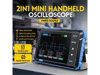 DSO-153 is a 3-IN-1 Handheld Digital Oscilloscope+ Waveform Generator. It has a Single Channel Oscilloscope with a 1MHz Bandwidth and 5MSA/S Sampling Rate and a 10KHz Sine Wave Generator [FNIRSI DSO153 ONE CH 1MHZ]