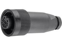 Circ Con - RD24 style Binder 7 pol (6P+Earth) Cable End Female Long Strain Relief  Screw Term. 8A/250VAC. Cable OD 6-8mm. IP67 -VDE approved [99-4218-00-07]