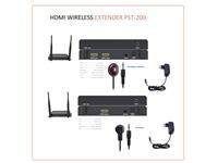 HDMI Wireless Extender Kit 200m, Full HD 1080P, Includes Transmitter and Receiver with Dual Aerials + IR Blaster TX & RX Cable, Includes 2 X 12V 1A Power Supplies. [HDMI WIRELESS EXTENDER PST-200]