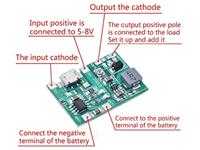 18650 Lithium Battery Charge Discharge Module. Input Voltage 4.5 TO 8V. Output Voltage: Continuous Adjustable 4.3-27V [HKD LITH CHARGE/DISCHG+BOOST O/P]