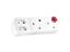 Crabtree Plug in Adaptor 2X16A, 2X6A Euro Sockets, Power-on Indicator [CRBT BP3220P]