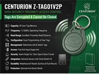 Centurion Z-tag For Centurion Solo Reader -Tags Are Encrypted And Cannot Be Cloned [CEN Z-TAG01V2P]