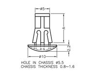 Spacer Rest Snap-in, Dome Base [RAM-10]