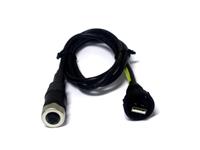 USB2.0 type A Shielded Cable Male w/ Metal Screw Coupling - M12 A Code Female Plastic Cordset 1M - IP67. [XY-200UA-SLC7-M12AF/1M]