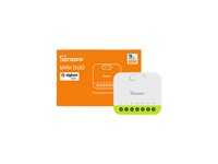 Dual Gang ZIGBEE 3.0 Smart Wall Switch with Two Independently Controlled Relays (10 A Per Channel, 16 A Total). Fits Behind Standard Switches, Supports External Switch Inputs, Acts as a ZIGBEE Router to Strengthen Mesh Coverage. Requires a ZIGBEE Hub [SONOFF MINI-ZB2GS MINI DUO 2GANG]