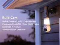IMOU FULL COLOR WIRELESS IN/OUTDOOR PTZ BULB CAMERA 3MP 2.8mm , 25m IR ,  E27 BULB: 350 LUMENS 5.2W 6500K , H.265/H.264 ,  0~340 ° PAN & 0~90° TILT , IMOU SENSE , 8xDIGITAL ZOOM , TWO-WAY TALK , WIFI 2.4GHz , iOS , ANDROID , ONVIF , PSU:100~240VAC [IMOU IPC-S6DP-3M0WEB-E27 2.8MM]