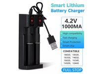 Intelligent USB Charger 5V for 18650 16340 14500 10440 21700 AA AAA Lithium Battery with Micro USB Cable [BDD LITH CHARGER-2X LC18650 USB]