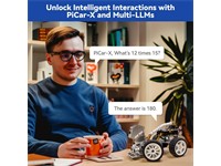 SunFounder Picar-X AI Video Robot Car Kit for Raspberry Pi 5/4/3B+/3B & Zero 2W (NOT INCLUDED), ChatGPT-4o Enabled with Voice Command & Video Recog, Python, Scratch, Camera, Mic, Rech Batt, Camera 5MP, Line/Object Following, Obstacle Avoidance [SUNFOUNDER PICAR-X]