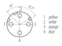 Circular Connector M12 D COD Female 4P Screw Lock M16 X 1,5 Rear Panel Entry Front Mount with 500mm Shield Profinet Cable IP67 (22266) [RKHS 4D-342/0,5M]