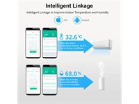All-in-One TUYA Smart Remote – Combines Universal IR Remote Control and Temperature & Humidity Sensor In One Compact Device. Control TVS, Air Conditioners, Fans, and More [INT TUYA IR REMOTE+TEMP/HUM DISP]