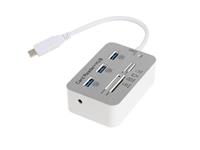 USB TYPE-C HUB 3.1 WITH 3 PORTS USB 3.0 COMBO SD/TF CARD READER ALL IN ONE ,:SUPPORT MS,M2,SD/MMC,TF CARD,SIZE:77*50*25MM [USB TYPE C CARD READER HUB #TT]