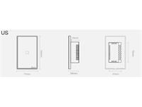 SONOFF 4X2 LUXURY WHITE GLASS PANEL TOUCH WALL LIGHT SINGLE SWITCH. IT CAN ALSO BE CONTROLLED VIA 433MHZ RF OR WIFI THROUGH IOS/ANDROID APP- EWELINK. US VERSION [SONOFF T2 WIF+RF TOUCH US 1W WH]
