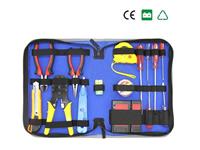 NETWORK TOOLKIT ,INCLUDES CARRY BAG ,6〃DIAGONAL PLIERS,CABLE TESTER,6〃NEEDLE-NOSE PLIERS,UTILITY KNIFE,KRONE PUNCH DOWN TOOL,TAPE MEASURER 5M,3 IN 1 CRIMPING TOOL,ELECTRICAL TAPE	2PCS,SCREWDRIVERS VARIOUS .NBREQUIRES 9V Battery 1pc ( not included ) [NF-1506 NETWORK TESTER KIT]