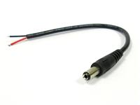 Inline DC Power 2.1mm Plug • with 15cm Moulded Lead Open End [MP121 + 15CM LEAD #TT]