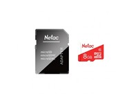 Micro SD Card 8GB Class 10 + Adaptor, Max Read Speed:30Mbps, Max Write Speed:25Mbps [MICRO SD CARD 8GB+ADPT-NETAC]