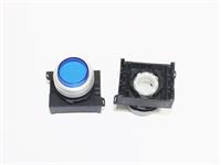 Push Button Actuator Switch Illuminated Latching • Blue Flush Lens • Metallic Silver 30mm Bezel. Consists of 02HP.A, TO2-AC-CA.F4, TO2-AC-FI.F, TO2-AC-FR.L9. [P301LBS]