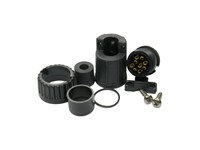 Multi-Con-X 9-position Cable End Pin Connector with Contact Size #20 Gold plated Solder Cup style Pins and Screw-down Cable Clamp with Grommet Seal with 5.3~5.8mm Grommet [3282-9PG-521]