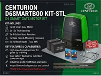 Centurion D6 Smart Gate Motor Kit - Includes: 2X4 Button Remotes - 2X12V7AH Batteries - Base Plate & 2X2M Steel Racks, Excludes Anti-Theft Bracket [CEN D6SMARTB00 KIT-STL]