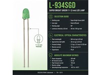 LED Diffused Dome 3mm Super Bright Green 40MCD [L-934SGD]