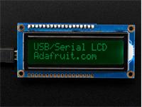 784 :: USB + Serial Backpack Kit with 16x2 RGB Backlight Negative LCD and RGB on Black [ADF LCD+SERIAL B/PACK KIT RGB/BK]