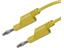 Test Lead - Yellow - 25cm - SIlicon 1mm sq. - 4mm Stackable 'Lantern' Banana Plugs 15A/60VDC [MLN SIL 25/1 YELLOW]