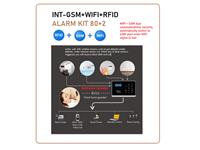 Integra GSM+WIFI Alarm Kit with RFID and Capacitive Touch LCD Screen, 10 Wireless Zones (80 Wireless Sensors) +2 Independent Wired Zones, Supports Max 8 Remotes+10 RFID Tags [INT-GSM+WIFI+RFID ALARM KIT 80+2]